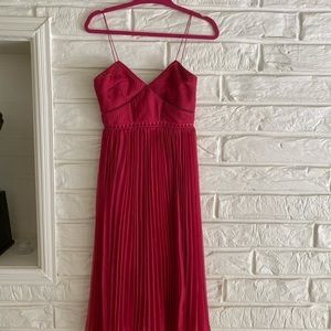 Self Portrait Pleated Chiffon Midi Dress
